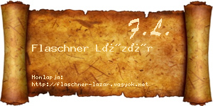 Flaschner Lázár névjegykártya